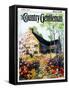 "Home in Springtime," Country Gentleman Cover, April 1, 1930-Nelson Grofe-Framed Stretched Canvas