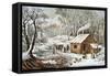 Home in the Wilderness-Currier & Ives-Framed Stretched Canvas