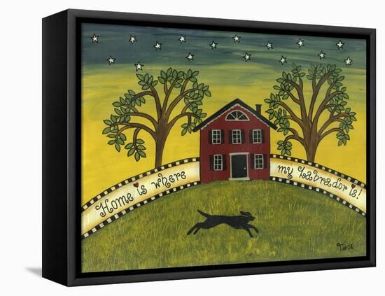 Home Is Where My Labrador Is-Tina Nichols-Framed Stretched Canvas
