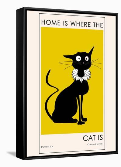 Home Is where The Cat Is-Ayse-Framed Stretched Canvas