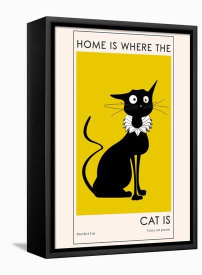 Home Is where The Cat Is-Ayse-Framed Stretched Canvas