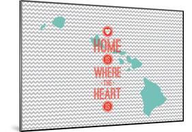 Home Is Where The Heart Is - Hawaii-null-Mounted Poster