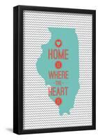 Home Is Where The Heart Is - Illinois-null-Framed Poster