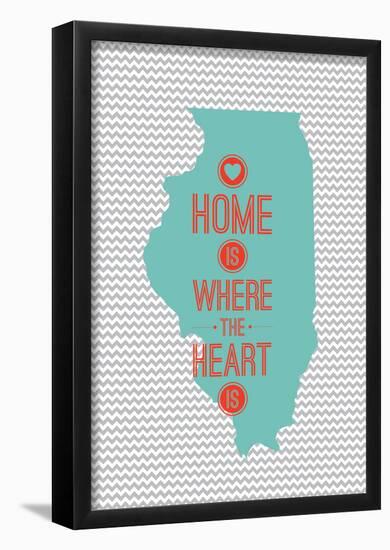 Home Is Where The Heart Is - Illinois-null-Framed Poster