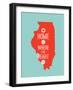 Home Is Where The Heart Is - Illinois-null-Framed Art Print