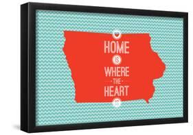 Home Is Where The Heart Is - Iowa-null-Framed Poster