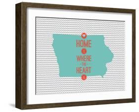 Home Is Where The Heart Is - Iowa-null-Framed Art Print