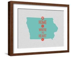 Home Is Where The Heart Is - Iowa-null-Framed Art Print