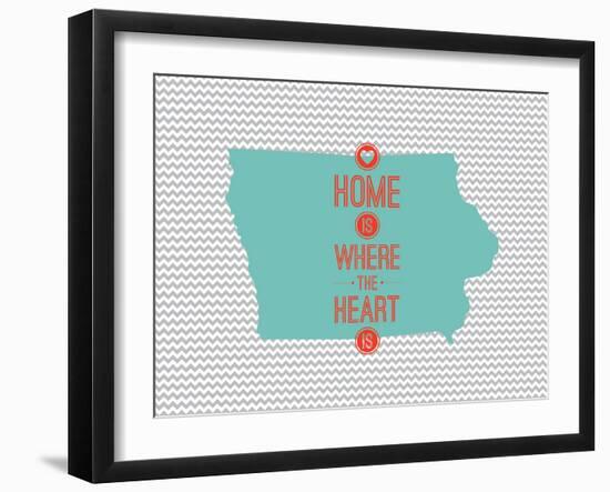 Home Is Where The Heart Is - Iowa-null-Framed Art Print