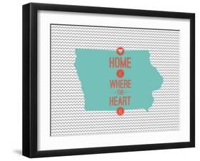 Home Is Where The Heart Is - Iowa-null-Framed Art Print