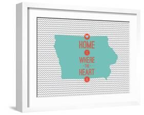 Home Is Where The Heart Is - Iowa-null-Framed Art Print