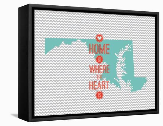 Home Is Where The Heart Is - Maryland-null-Framed Stretched Canvas