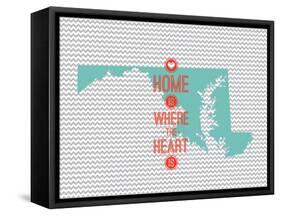 Home Is Where The Heart Is - Maryland-null-Framed Stretched Canvas