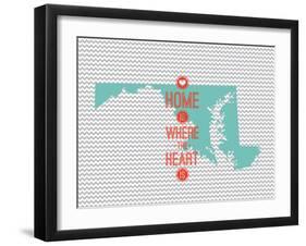 Home Is Where The Heart Is - Maryland-null-Framed Art Print
