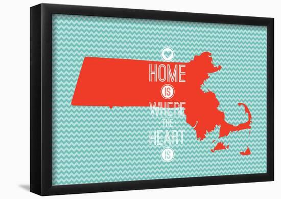 Home Is Where The Heart Is - Massachusetts-null-Framed Poster