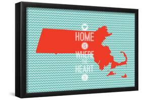 Home Is Where The Heart Is - Massachusetts-null-Framed Poster