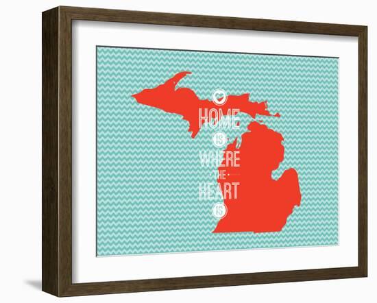 Home Is Where The Heart Is - Michigan-null-Framed Art Print