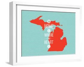 Home Is Where The Heart Is - Michigan-null-Framed Art Print