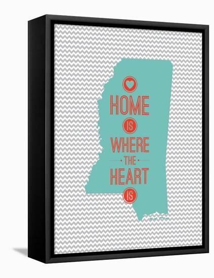Home Is Where The Heart Is - Mississippi-null-Framed Stretched Canvas