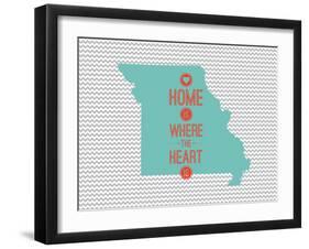 Home Is Where The Heart Is - Missouri-null-Framed Art Print