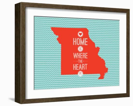 Home Is Where The Heart Is - Missouri-null-Framed Art Print
