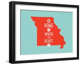 Home Is Where The Heart Is - Missouri-null-Framed Art Print