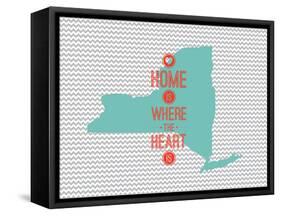 Home Is Where The Heart Is - New York-null-Framed Stretched Canvas