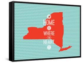 Home Is Where The Heart Is - New York-null-Framed Stretched Canvas