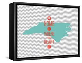 Home Is Where The Heart Is - North Carolina-null-Framed Stretched Canvas