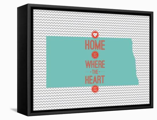 Home Is Where The Heart Is - North Dakota-null-Framed Stretched Canvas