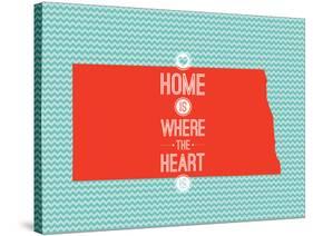 Home Is Where The Heart Is - North Dakota-null-Stretched Canvas