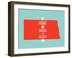 Home Is Where The Heart Is - North Dakota-null-Framed Art Print