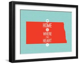 Home Is Where The Heart Is - North Dakota-null-Framed Art Print