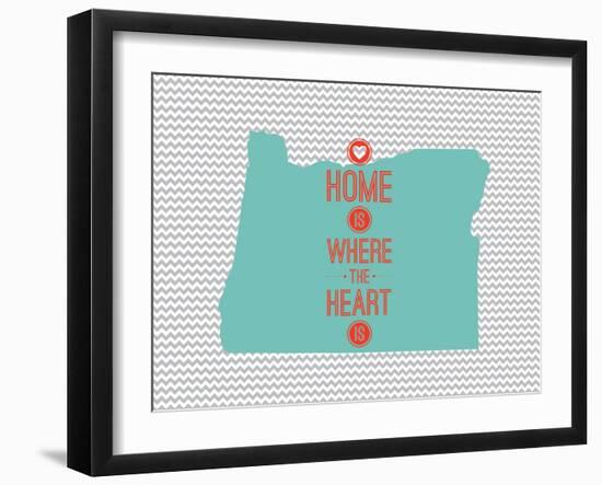 Home Is Where The Heart Is - Oregon-null-Framed Art Print