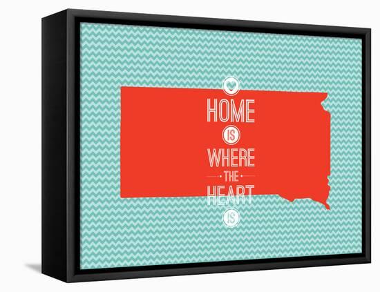 Home Is Where The Heart Is - South Dakota-null-Framed Stretched Canvas