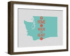 Home Is Where The Heart Is - Washington-null-Framed Art Print