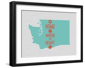 Home Is Where The Heart Is - Washington-null-Framed Art Print