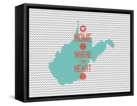 Home Is Where The Heart Is - West Virginia-null-Framed Stretched Canvas