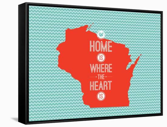 Home Is Where The Heart Is - Wisconsin-null-Framed Stretched Canvas