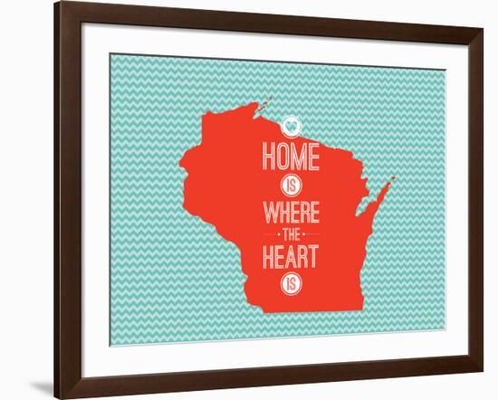 Home Is Where The Heart Is - Wisconsin-null-Framed Art Print