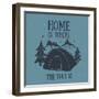 Home is Where the Tent is Hand-Drawn Camping Design-wild0wild-Framed Art Print