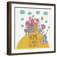 Home is Where You Heart Is-smilewithjul-Framed Art Print