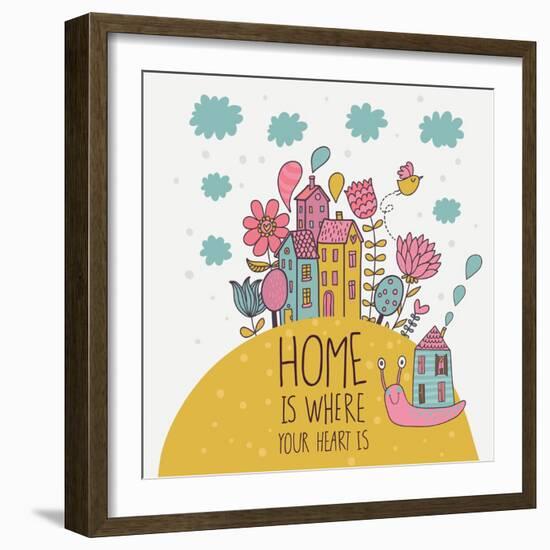 Home is Where You Heart Is-smilewithjul-Framed Art Print