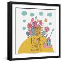 Home is Where You Heart Is-smilewithjul-Framed Art Print