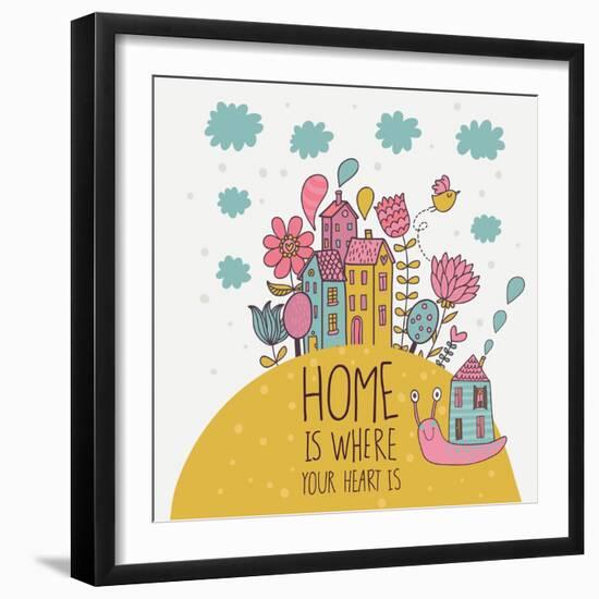 Home is Where You Heart Is-smilewithjul-Framed Art Print