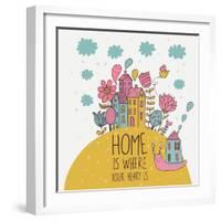 Home is Where You Heart Is-smilewithjul-Framed Art Print