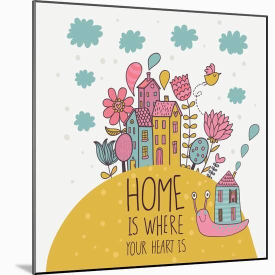 Home is Where You Heart Is-smilewithjul-Mounted Art Print