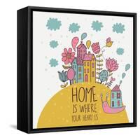 Home is Where You Heart Is-smilewithjul-Framed Stretched Canvas