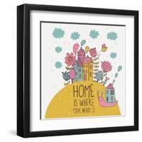 Home is Where You Heart Is-smilewithjul-Framed Art Print