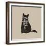 Home is Where Your Cat Is. Cute Cat Character and Quote. Trendy Hipster Hand Drawn Style Illustrati-_VectorStory_-Framed Art Print